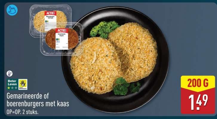 Gemarineerde of boerenburgers met kaas