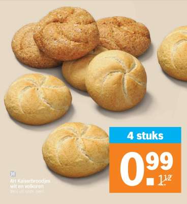 AH Kaiserbroodjes wit en volkoren