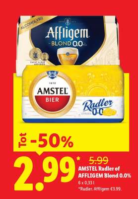 AMSTEL Radler of AFFLIGEM Blond 0.0%