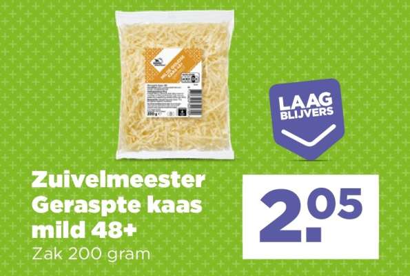 Zuivelmeester Geraspte kaas mild 48+
