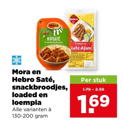 Mora en Hebro Saté, snackbroodjes, loaded en loempia