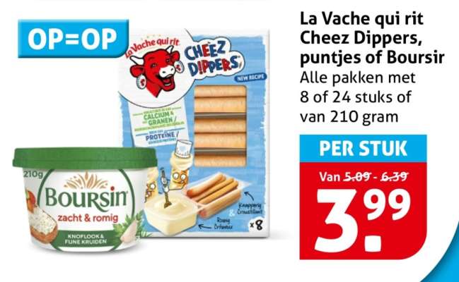 La Vache qui rit Cheez Dippers, puntjes of Boursir